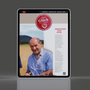Tablet Mockup mit Website Augst Hintergrund grau