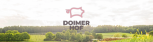 Doimerhof Logo und Landschaft Doimerhof unterhalb